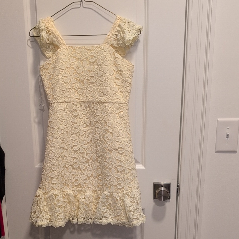 Rare Editions Yellow Lace Formal Dress Girls Size 12
